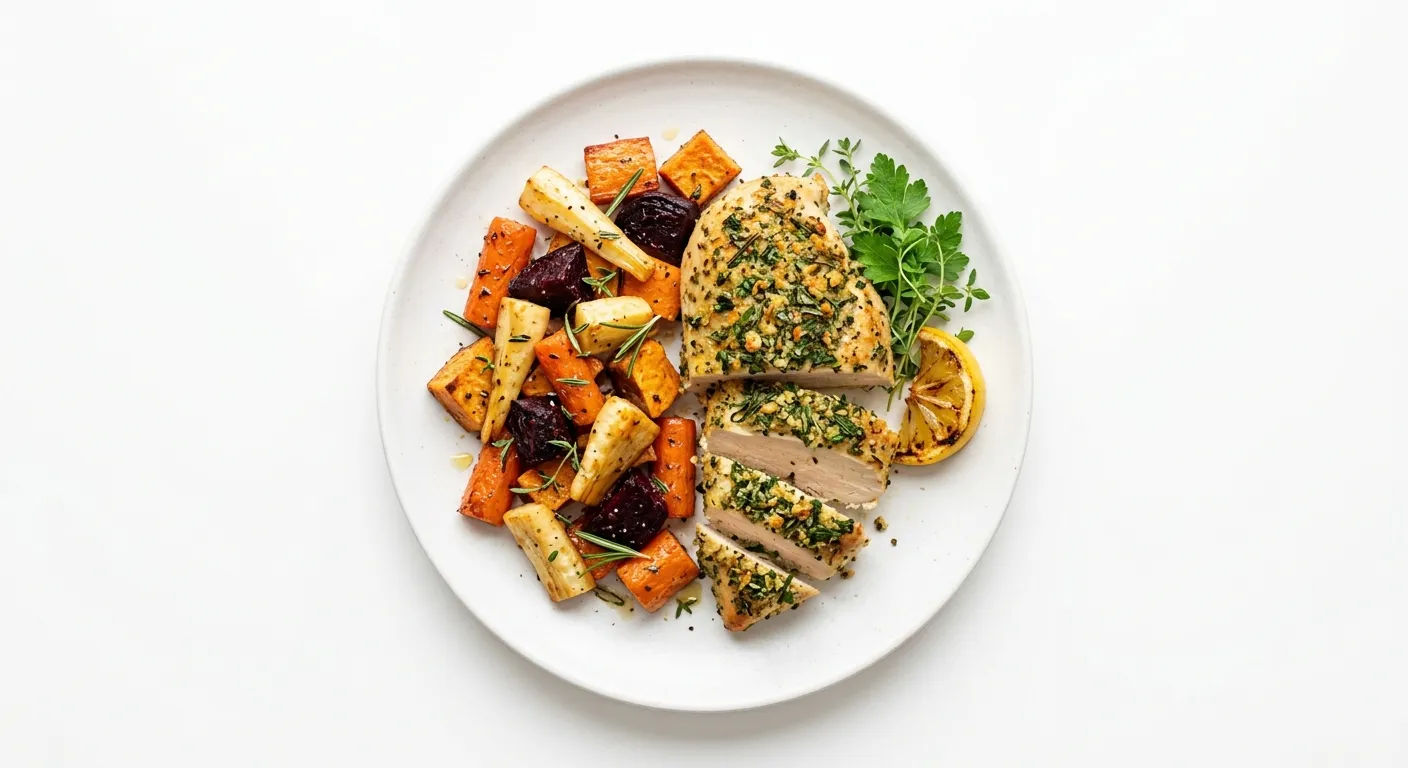 Herb-Crusted Chicken with Roasted Root Vegetables