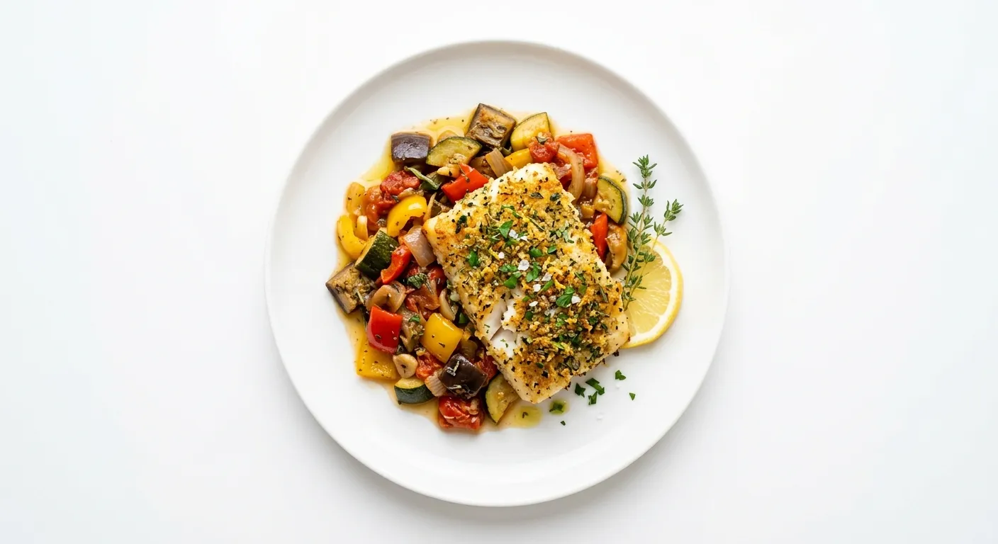 Herb-Crusted Cod with Ratatouille