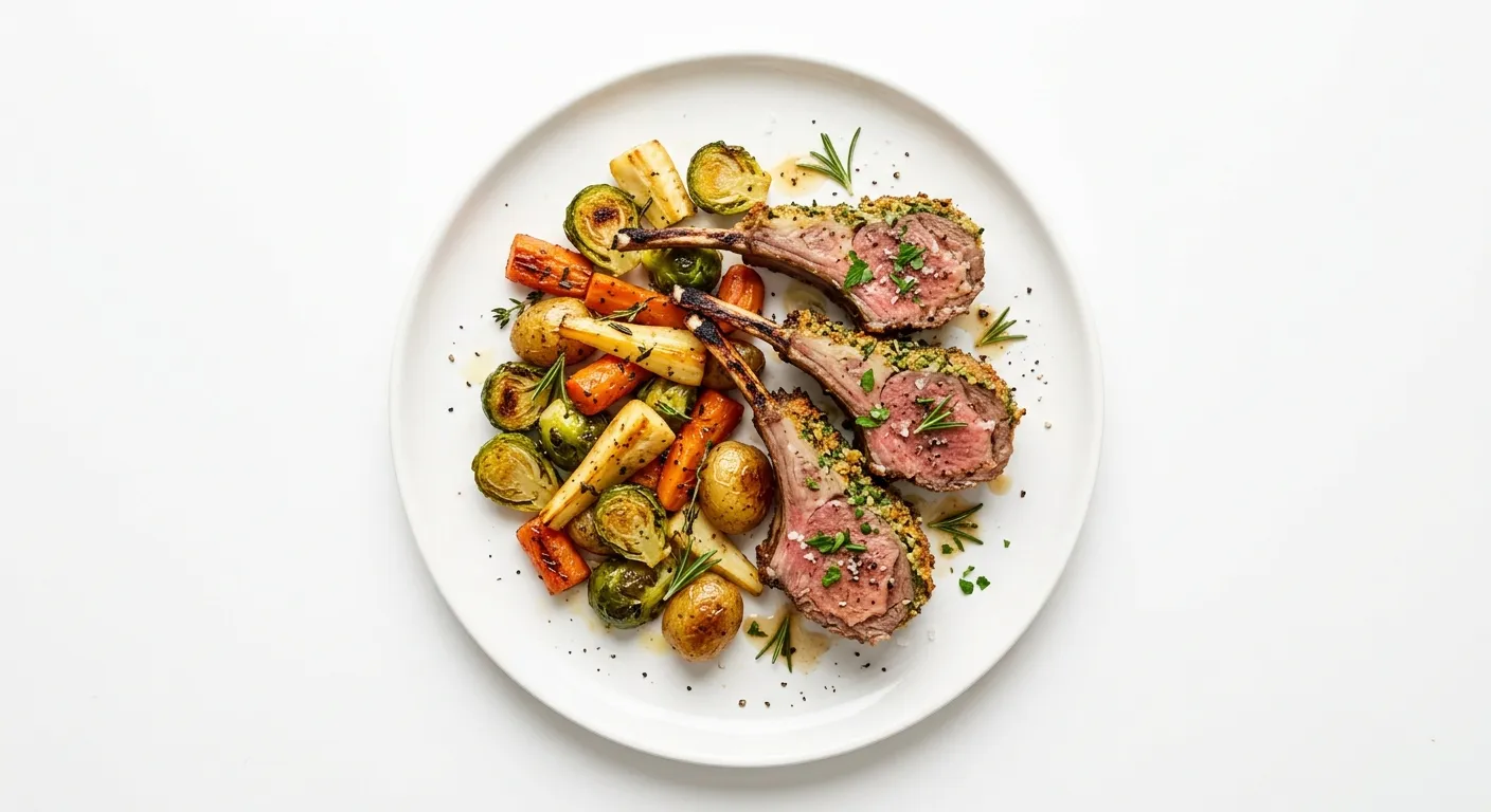 Herb-Crusted Lamb Chops with Roasted Root Vegetables