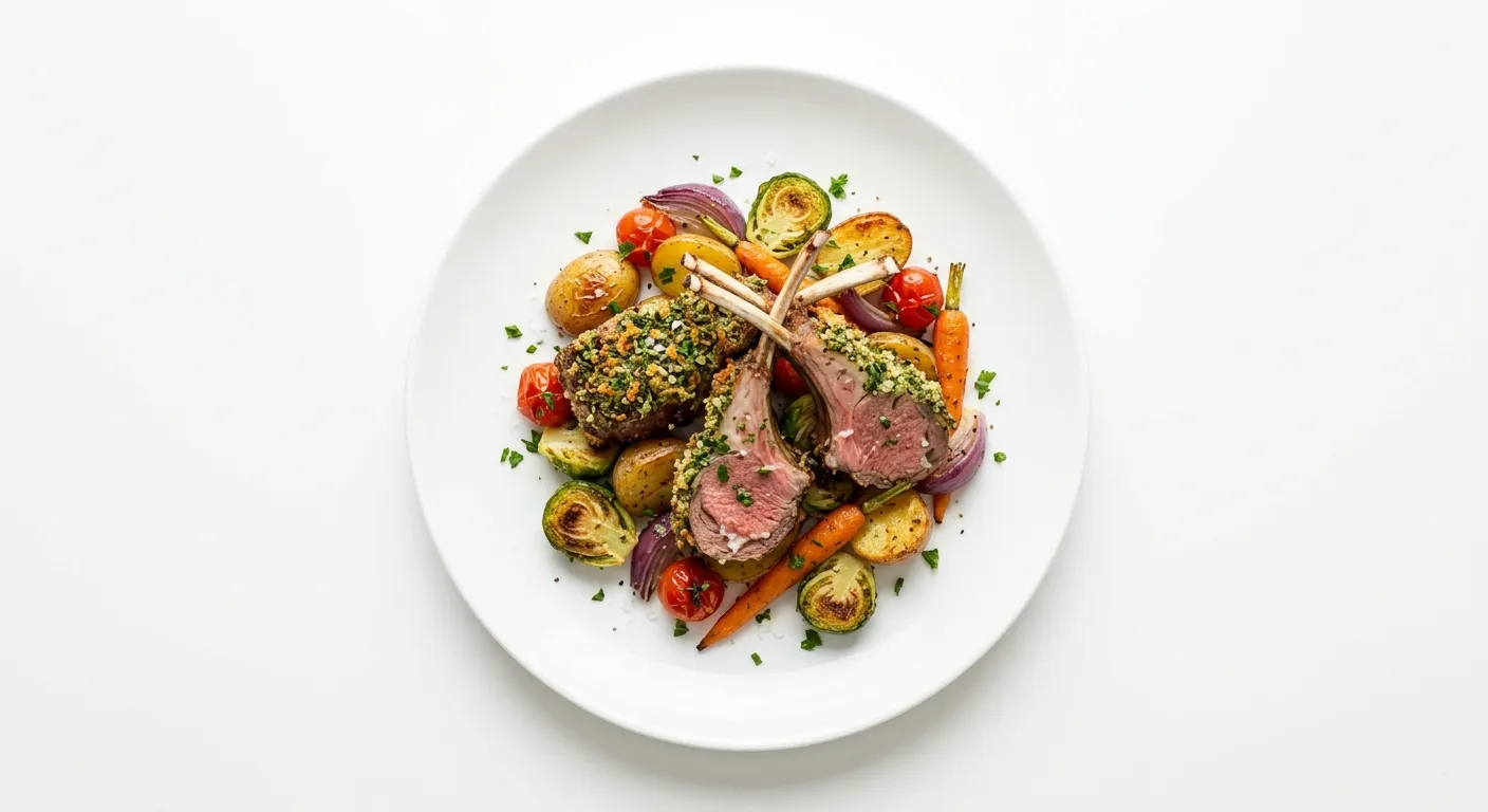 Herb-Crusted Lamb Chops with Roasted Vegetables
