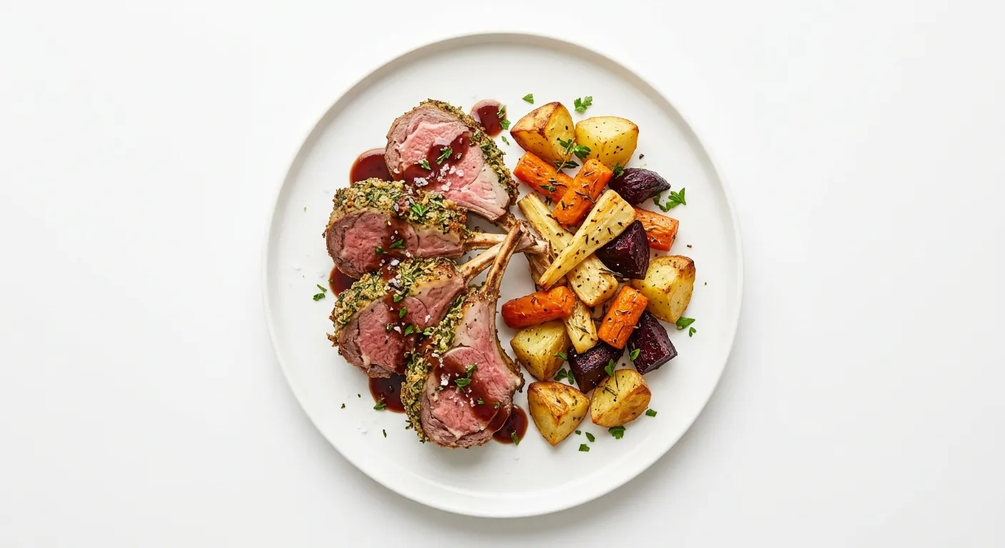 Herb-Crusted Lamb with Roasted Root Vegetables