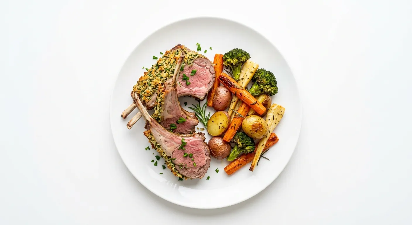 Herb-Crusted Lamb with Roasted Autumn Vegetables