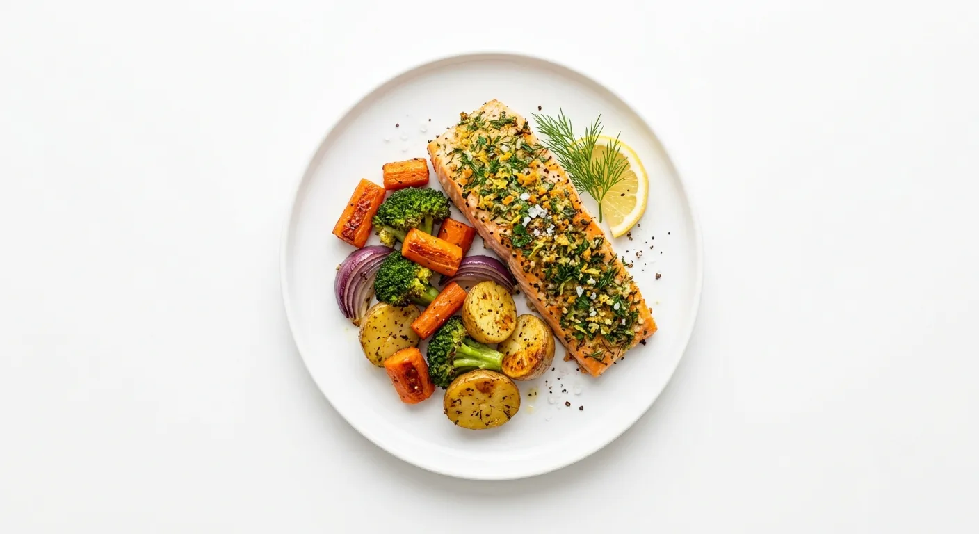 Herb-Crusted Salmon with Roasted Autumn Vegetables