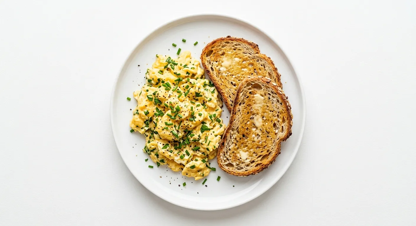 Herb-Infused Scrambled Eggs with Whole Grain Toast