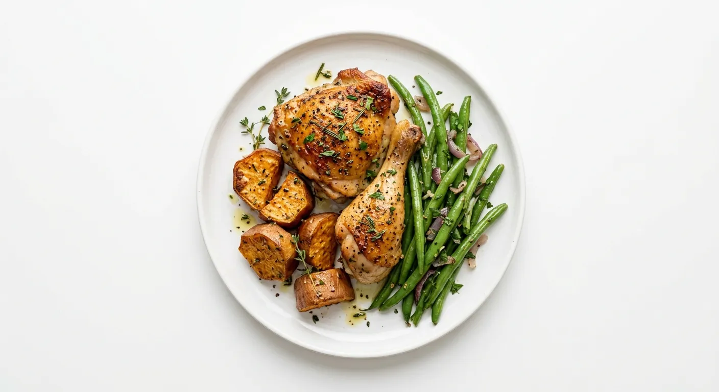 Herb-Roasted Chicken with Sweet Potato and Green Beans