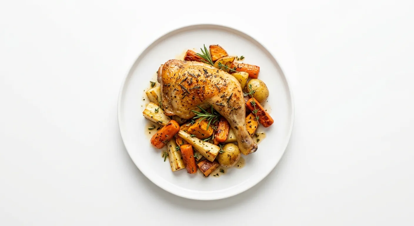 Autumn Herb Roasted Chicken with Root Vegetables