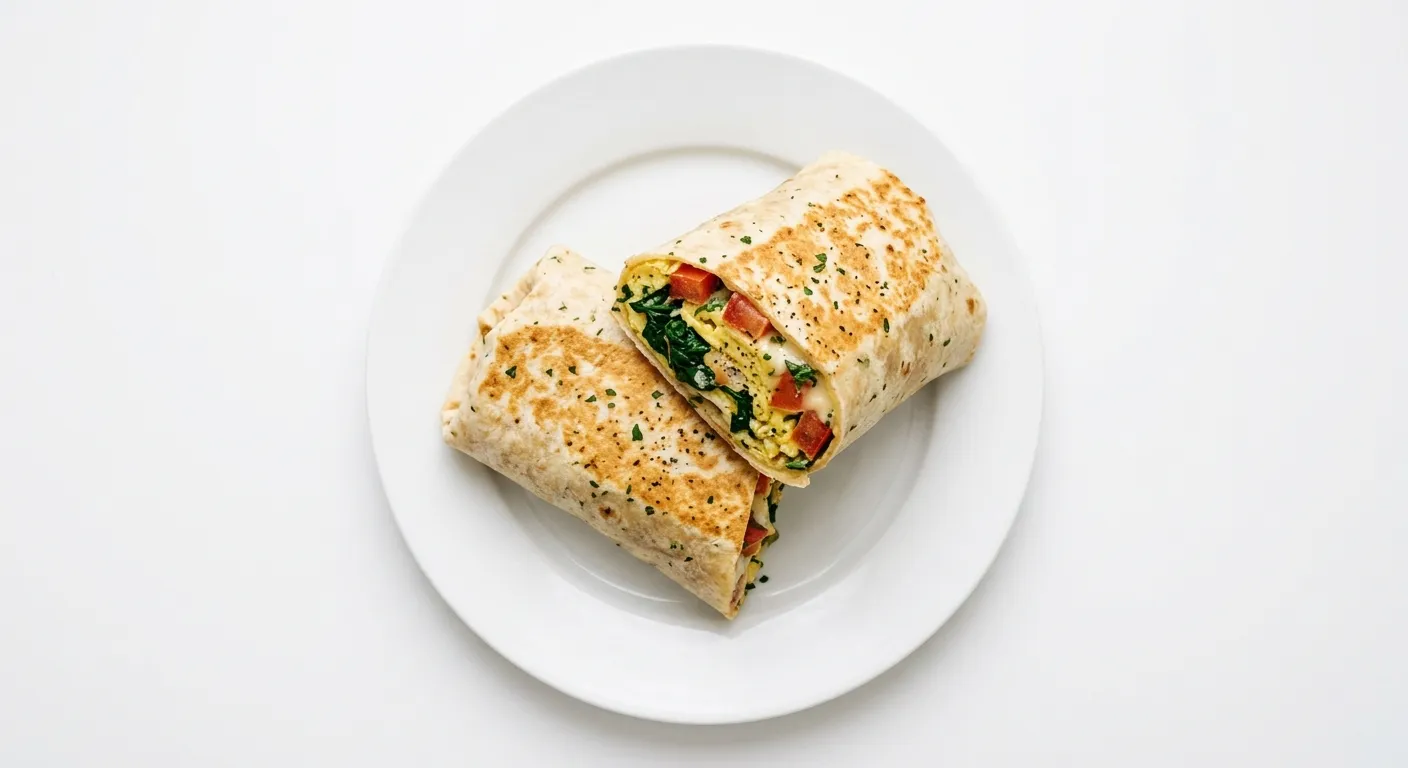 Herbaceous Spinach and Tomato Breakfast Wrap