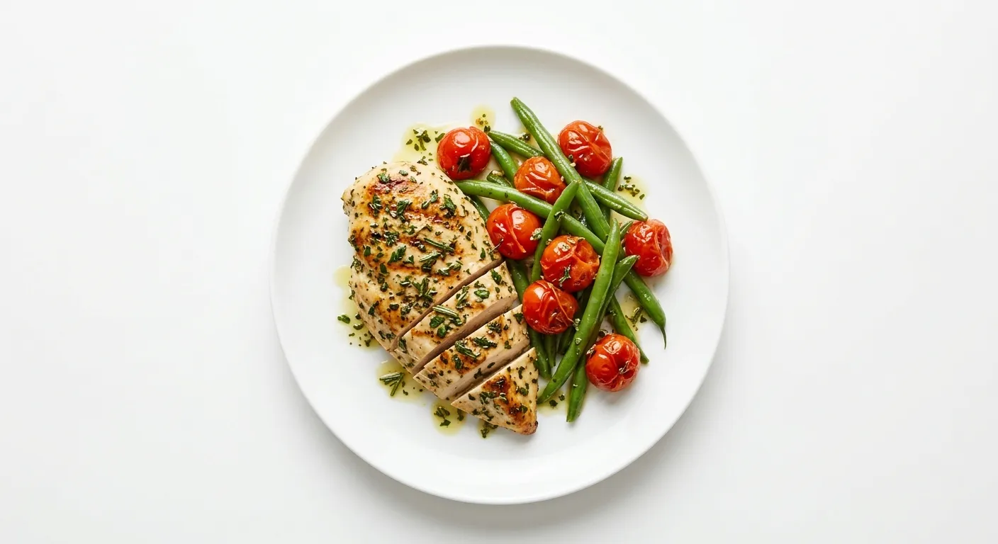 Herbed Chicken with Cherry Tomato and Green Bean Medley