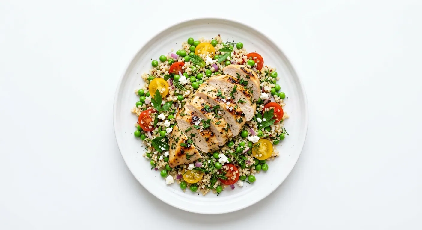 Herbed Chicken with Pea and Quinoa Salad