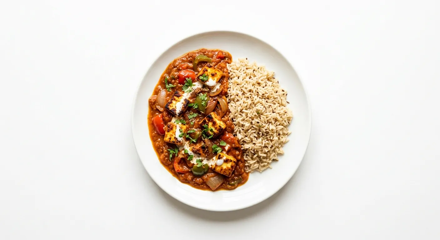 Indian-Inspired Paneer Tikka Masala with Brown Rice