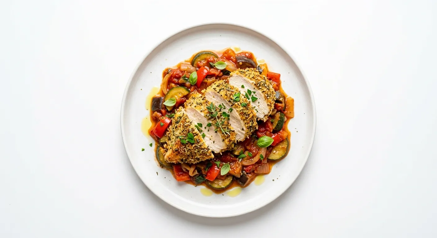 Italian Herb-Crusted Chicken with Ratatouille