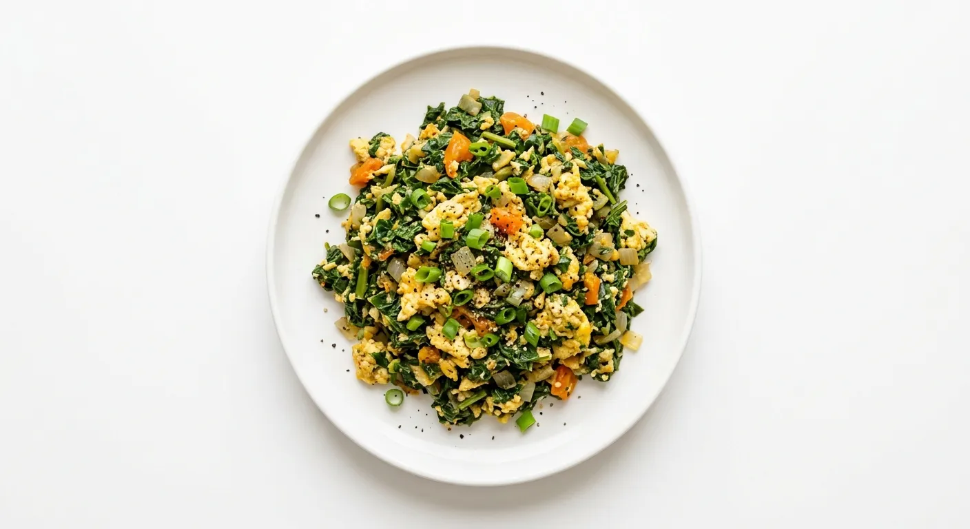 Keto Jamaican Callaloo and Egg Scramble