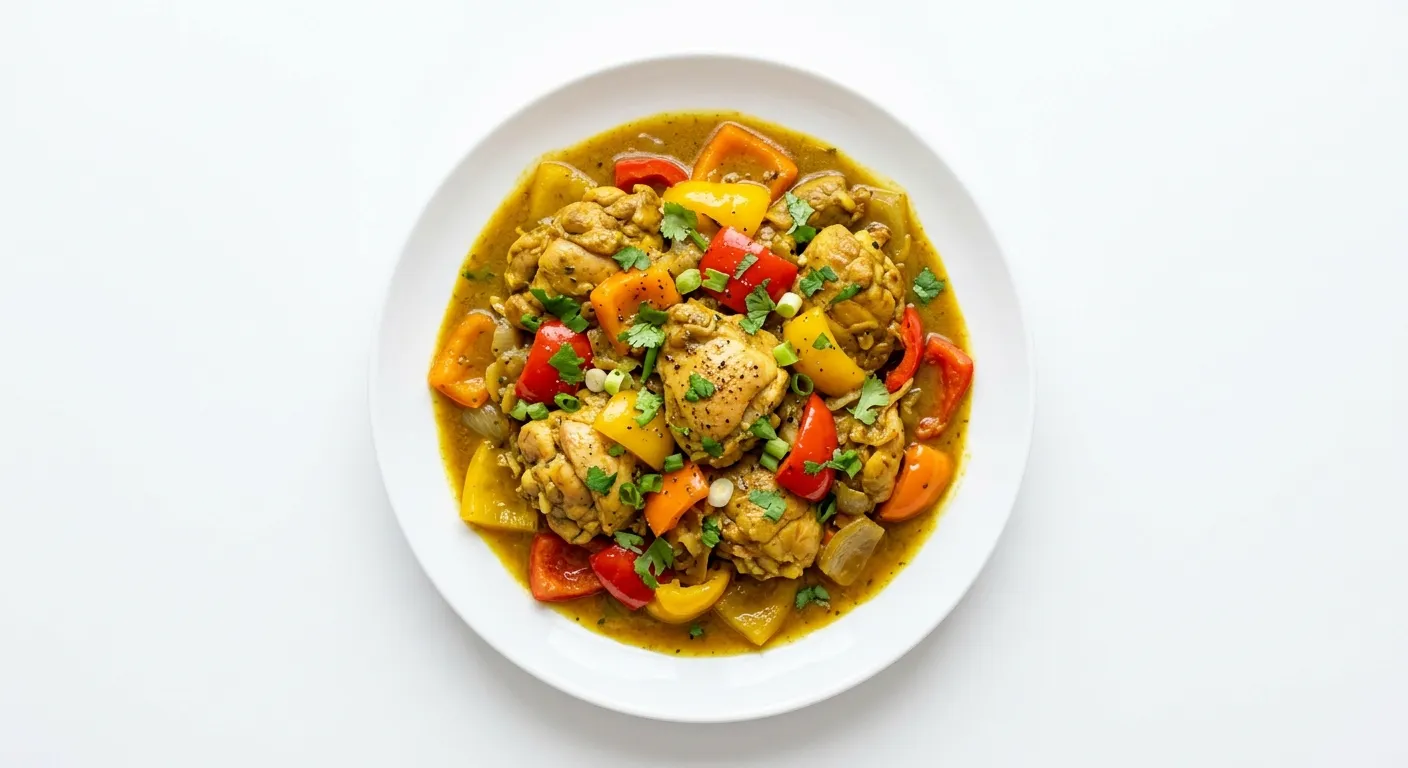 Keto Jamaican Curry Chicken with Bell Peppers