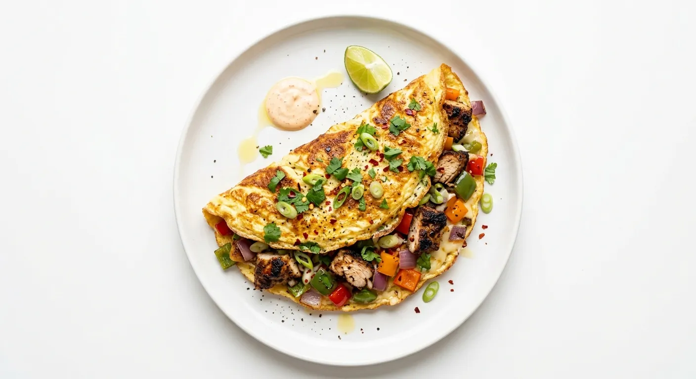 Keto Jamaican Jerk Chicken Omelette