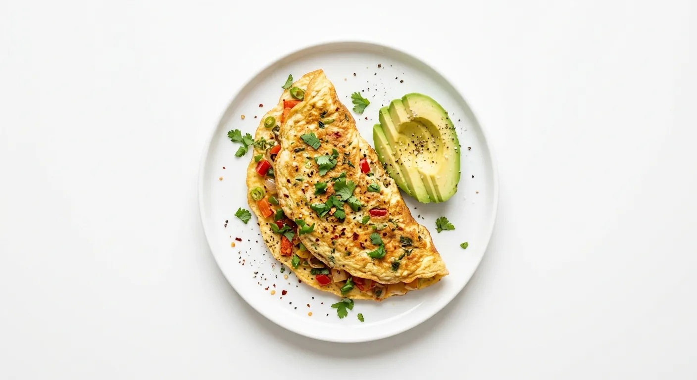 Keto Jamaican Spiced Omelette with Avocado