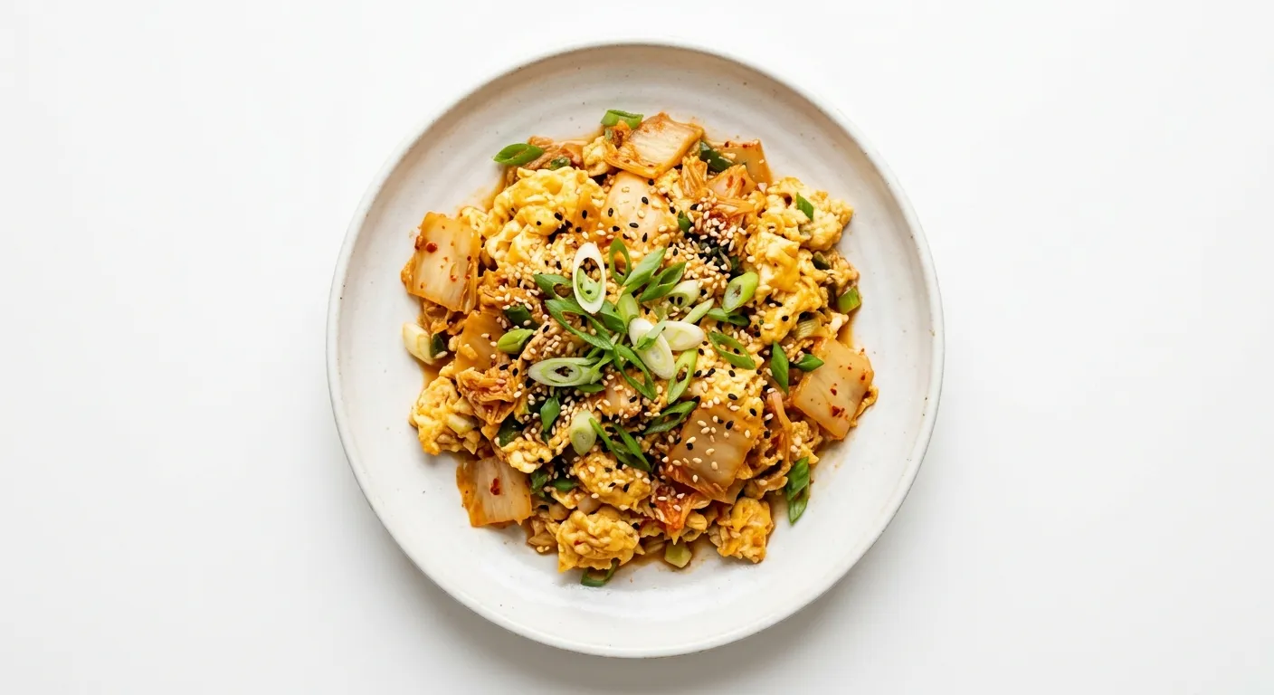 Kimchi scrambled eggs