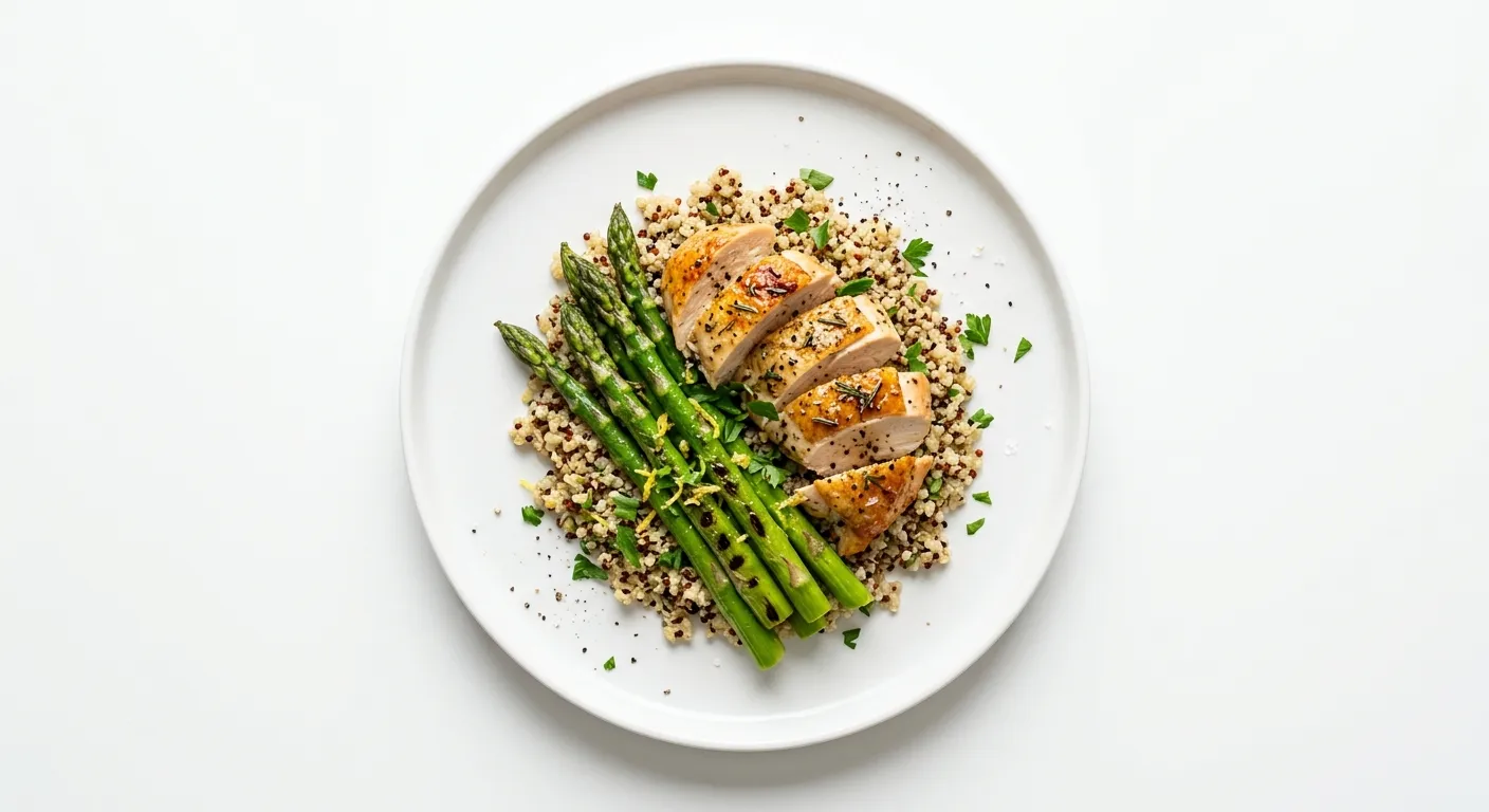 Kyckling med sparris och quinoa