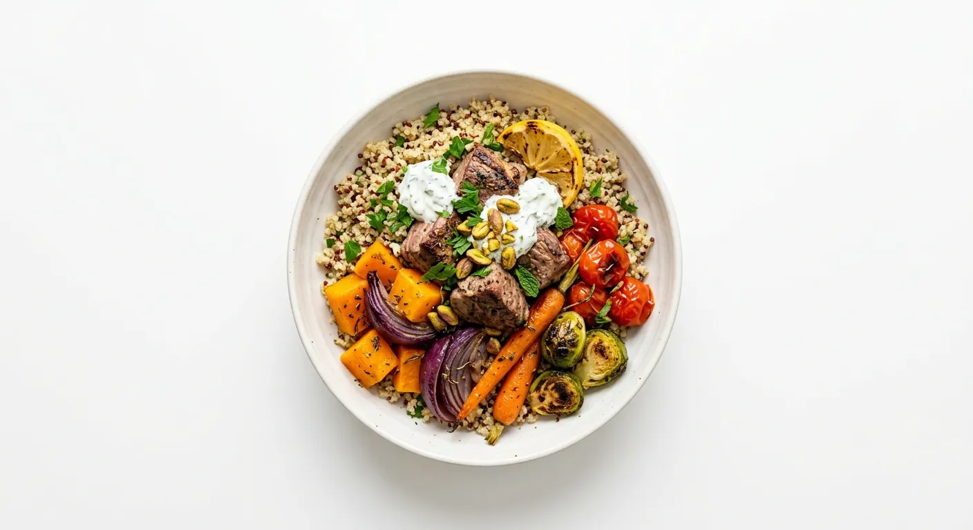 Autumn Lamb and Quinoa Bowl with Roasted Vegetables
