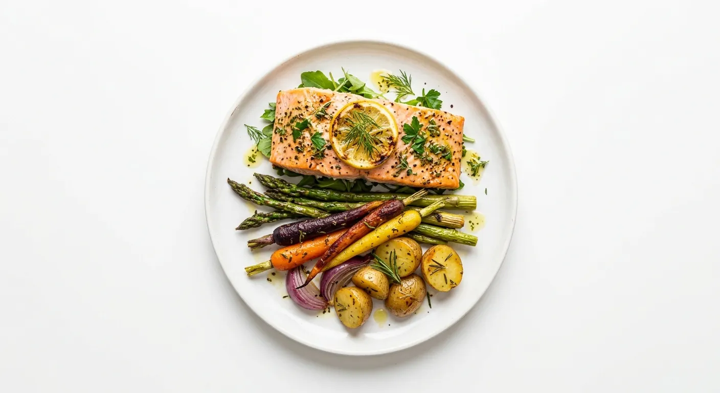Lemon Herb Baked Salmon with Roasted Vegetables