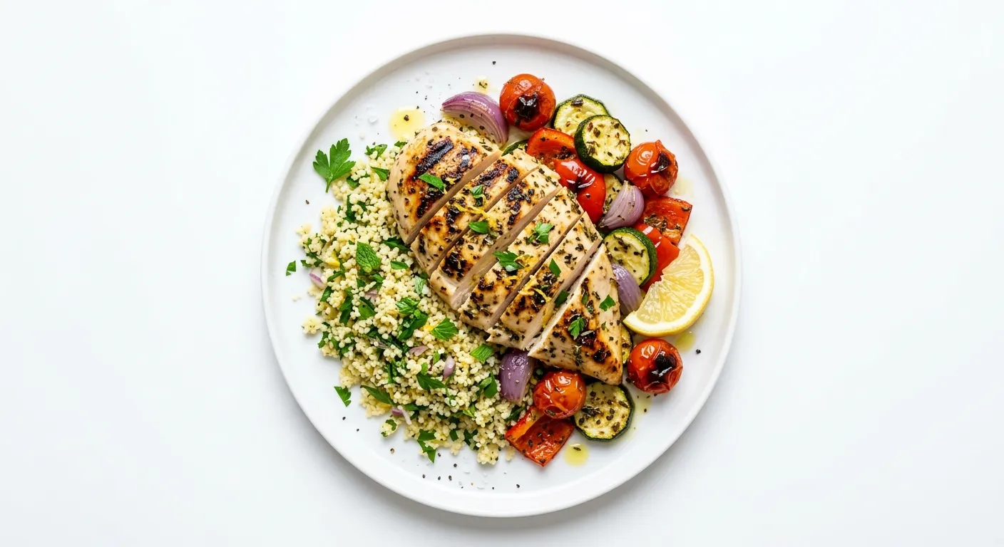 Lemon Herb Grilled Chicken with Couscous and Vegetables