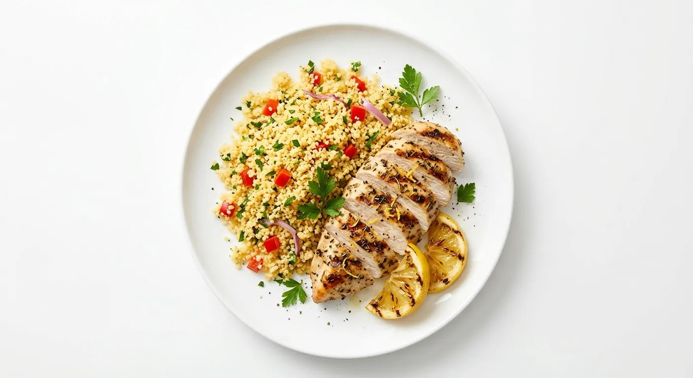 Lemon Herb Grilled Chicken with Quinoa-Free Couscous