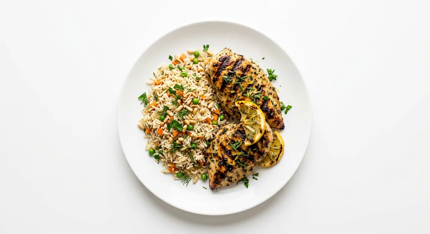 Lemon Herb Grilled Chicken with Quinoa-Free Pilaf