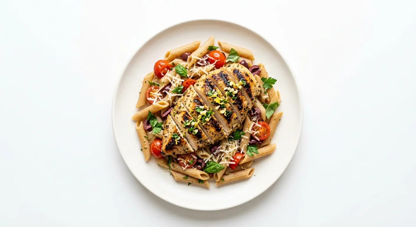 Lemon Herb Grilled Chicken with Whole Wheat Pasta