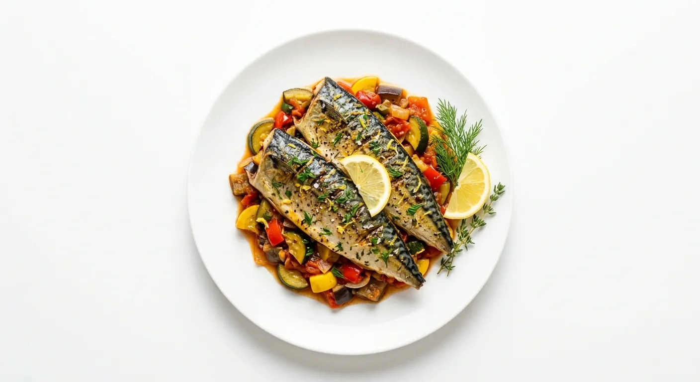 Lemon Herb Grilled Mackerel with Ratatouille