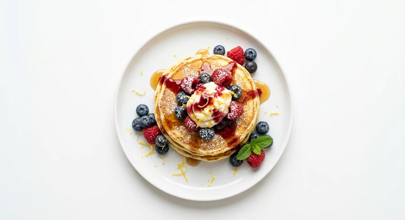 Lemon Ricotta Pancakes with Fresh Berries