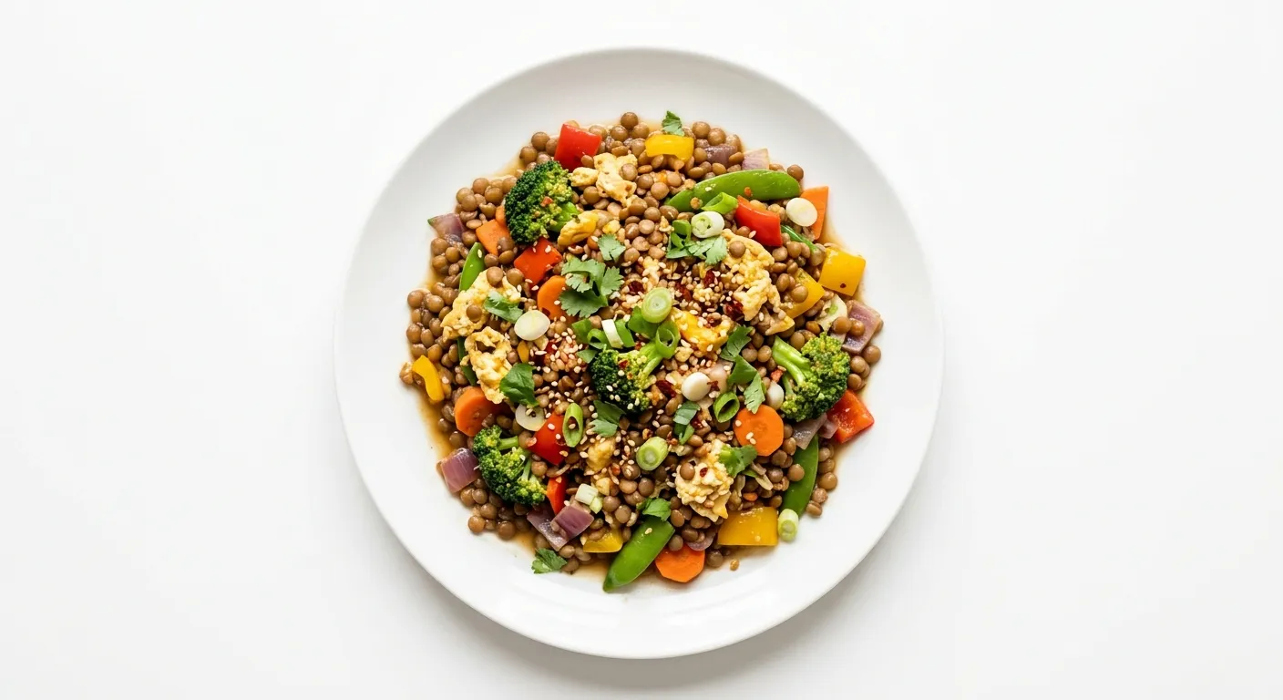Lentil and Egg Veggie Stir-Fry