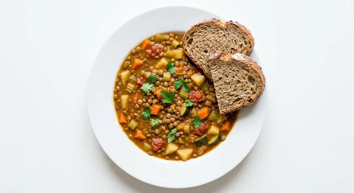 Lentil and Vegetable Stew with Whole Grain Bread
