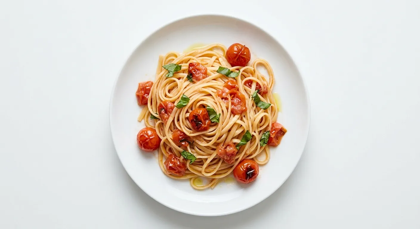 Lingue aux tomates cerises et basilic