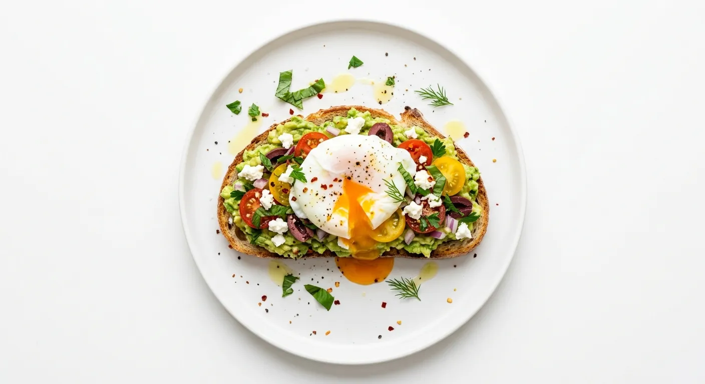 Mediterranean Avocado Toast with Poached Egg
