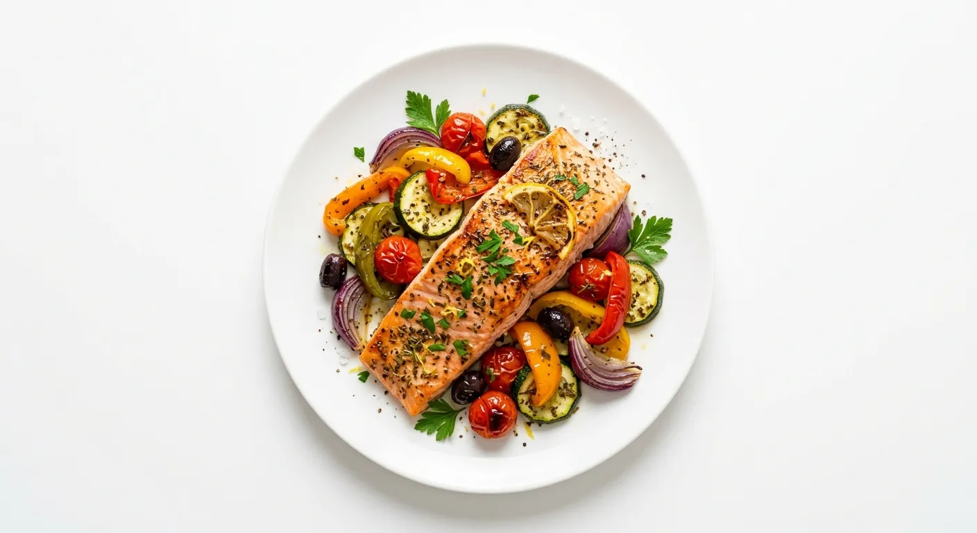 Mediterranean Baked Salmon with Vegetables
