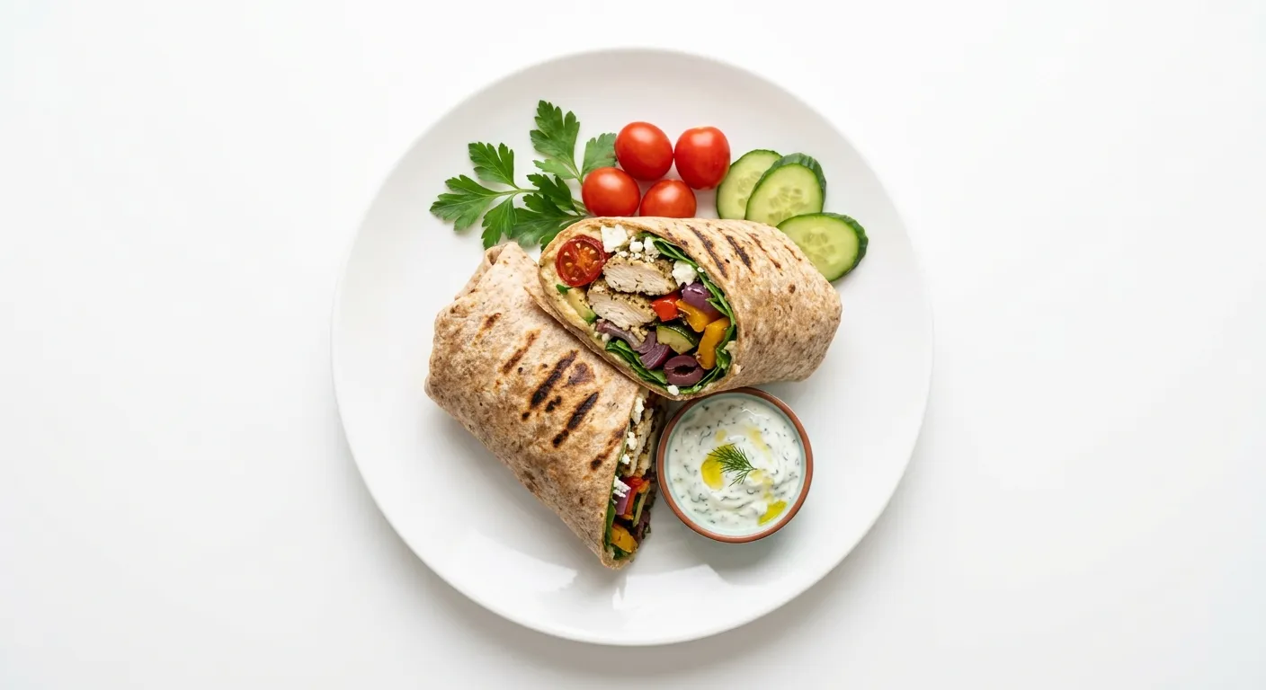 Mediterranean Chicken and Vegetable Wrap