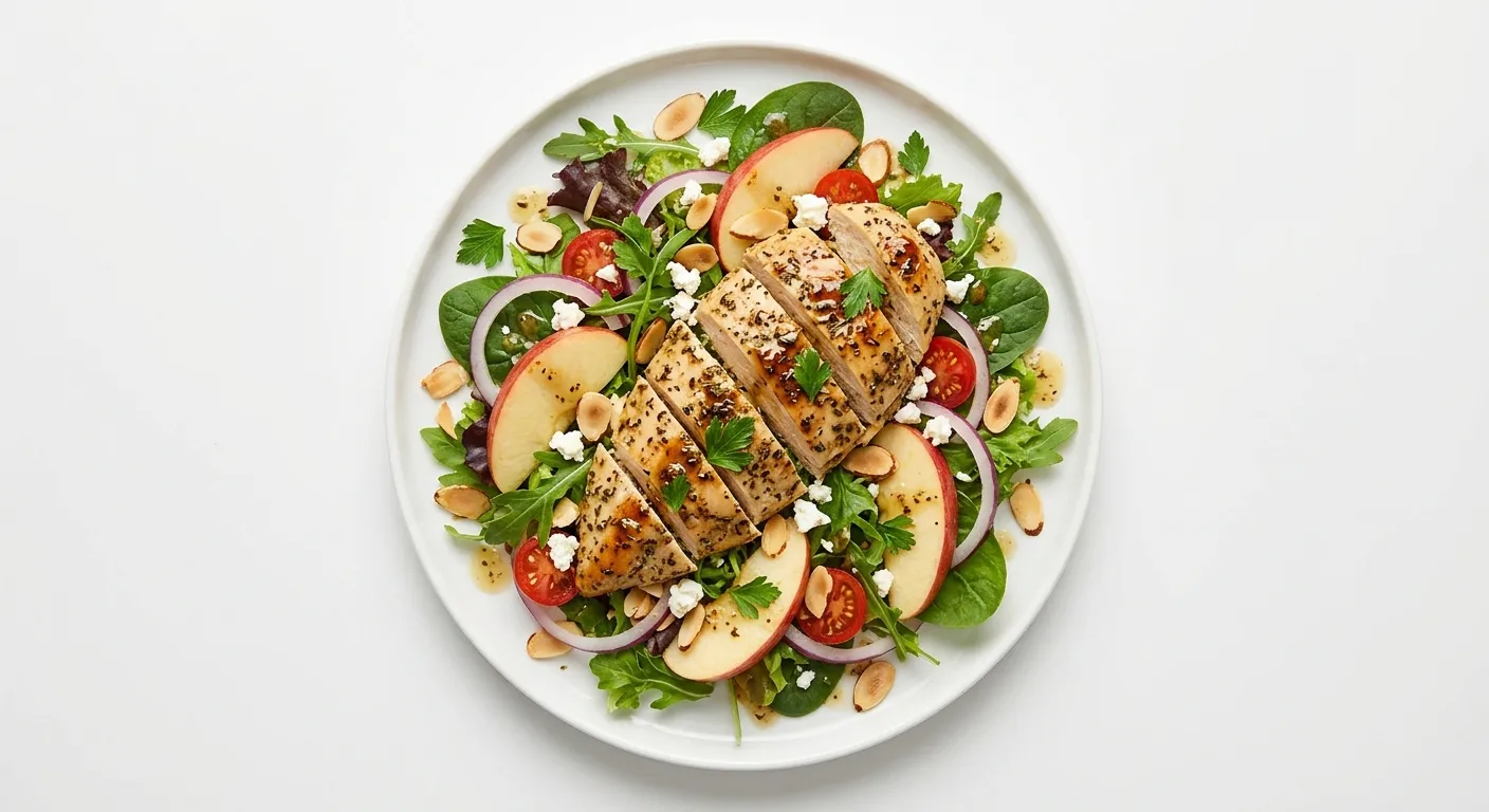 Mediterranean Chicken with Almond and Apple Salad