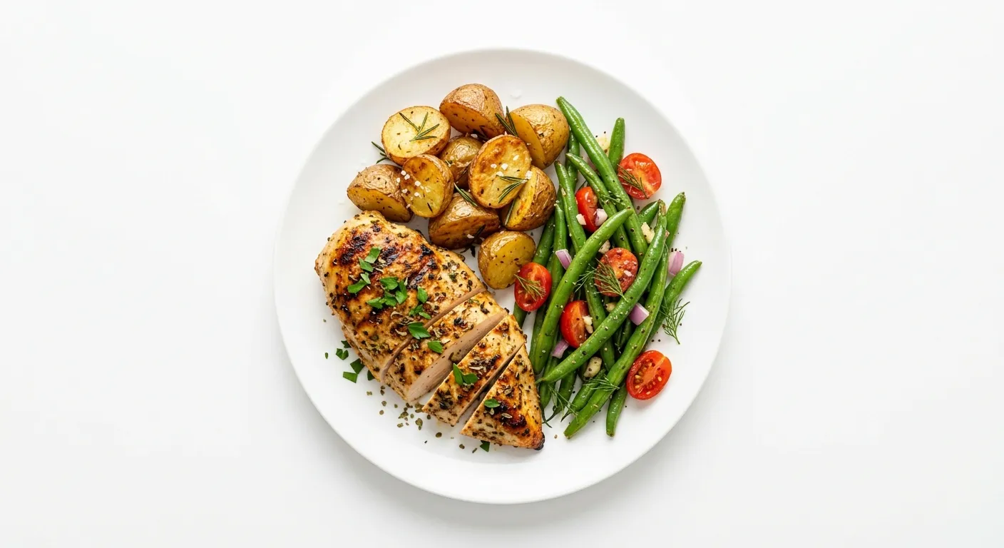 Mediterranean Chicken with Roasted Potatoes and Green Beans