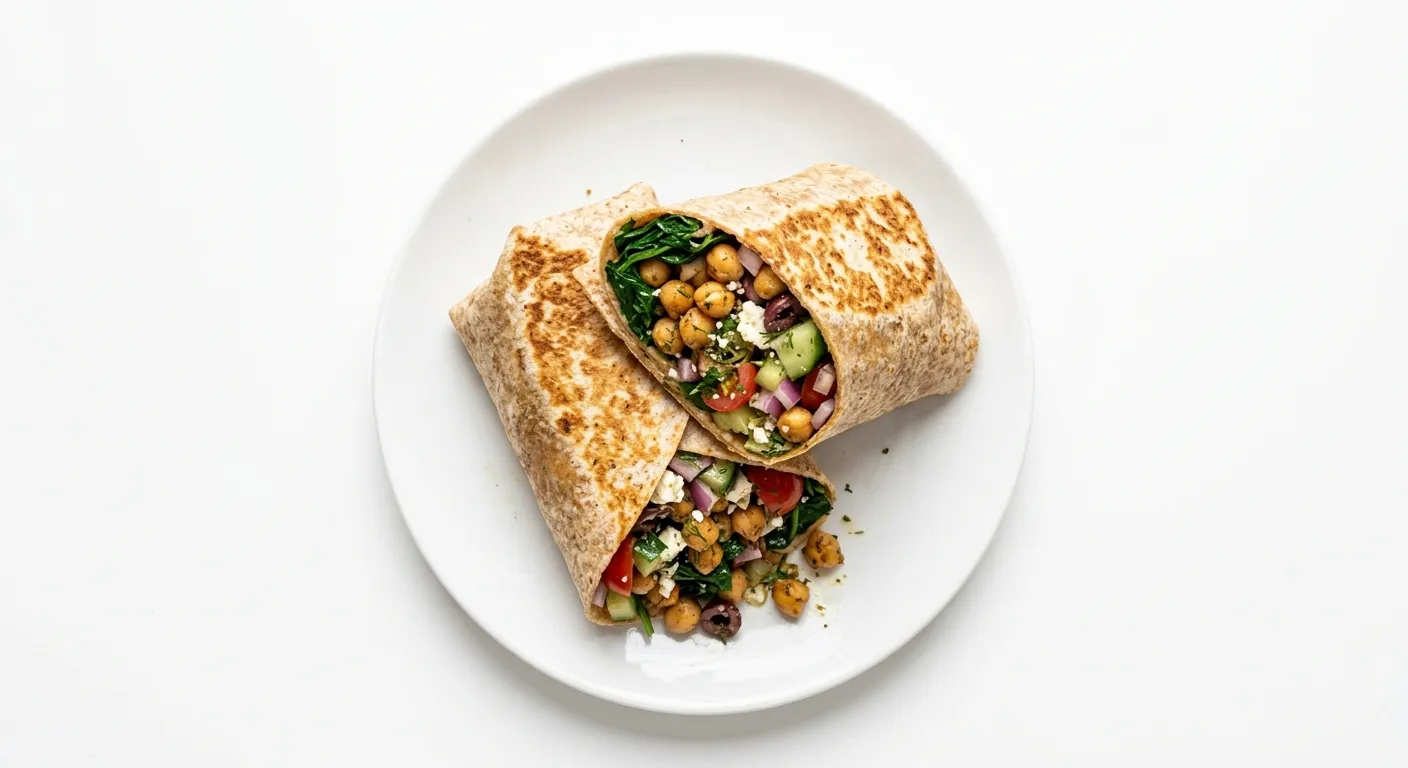 Mediterranean Chickpea and Spinach Wrap