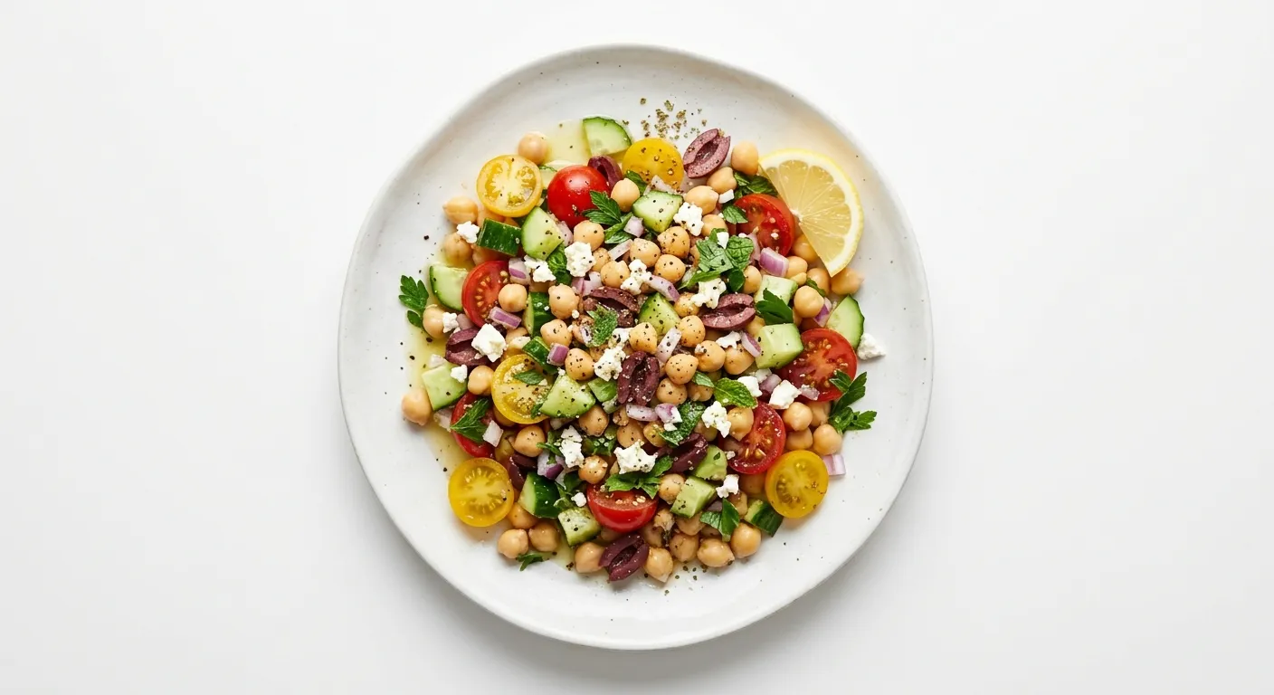 Mediterranean Chickpea Salad with Lemon Dressing