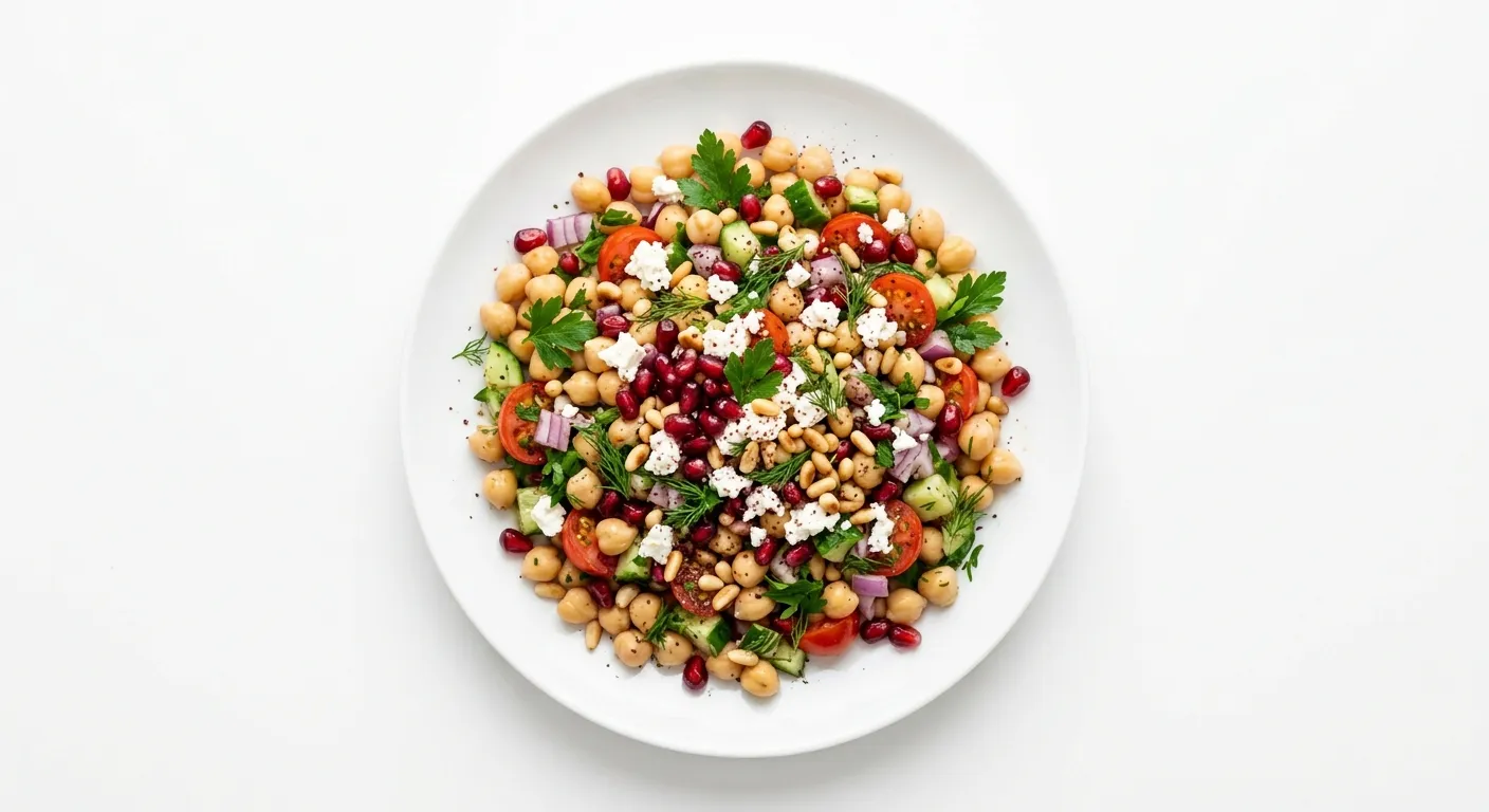 Mediterranean Chickpea Salad with Pomegranate