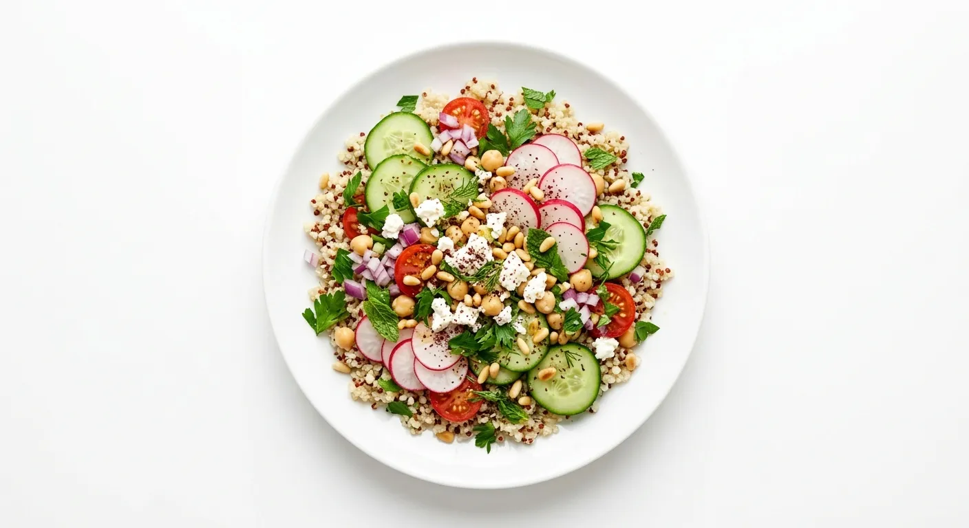 Mediterranean Cucumber and Radish Quinoa Bowl