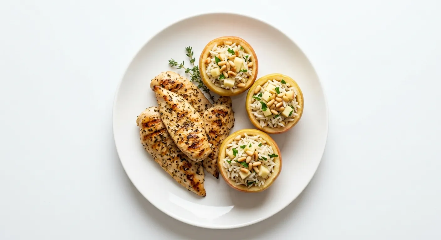 Mediterranean Grilled Chicken with Apple Rice Cups