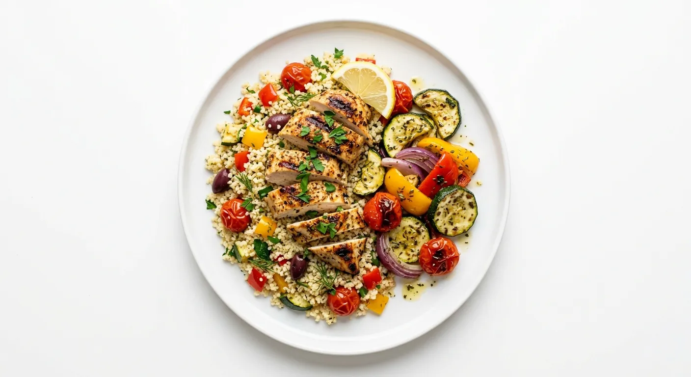 Mediterranean Grilled Chicken with Couscous and Vegetables