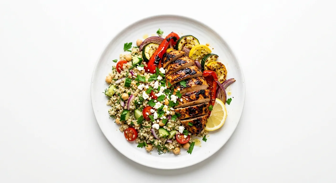 Mediterranean Grilled Chicken with Quinoa and Vegetables