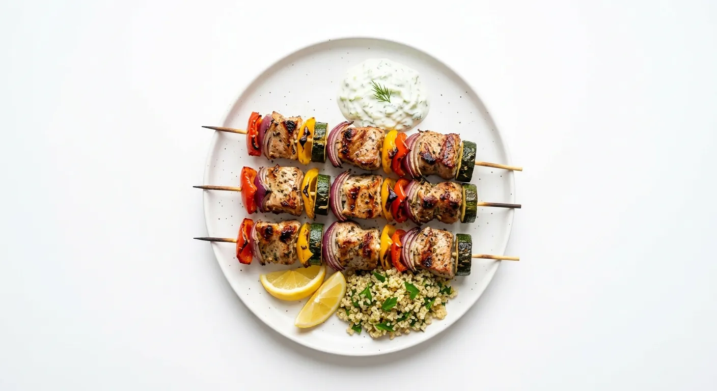Mediterranean Pork and Vegetable Skewers