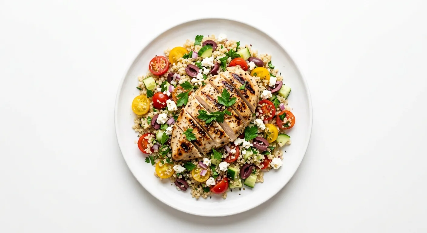 Mediterranean Quinoa Salad with Grilled Chicken