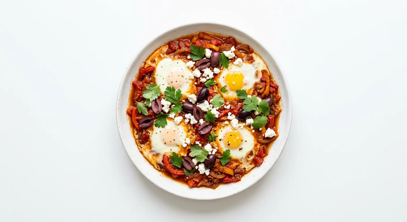 Mediterranean Shakshuka with Feta and Olives