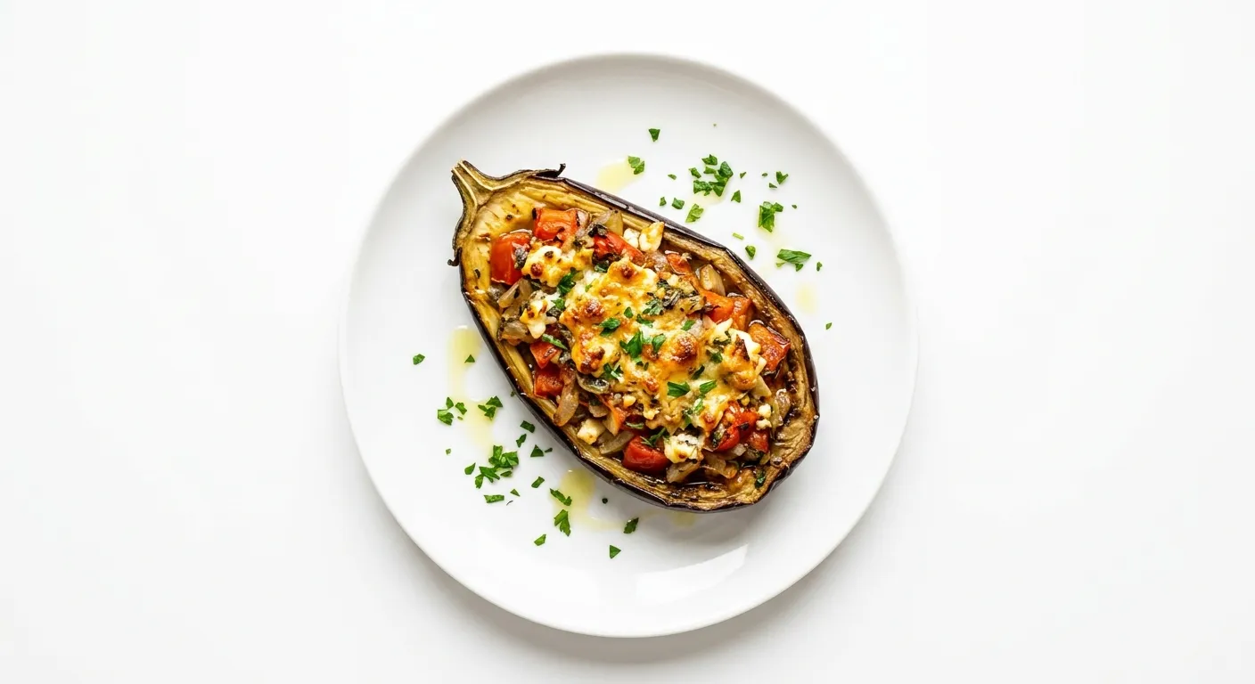 Mediterranean Tomato and Herb Stuffed Eggplant