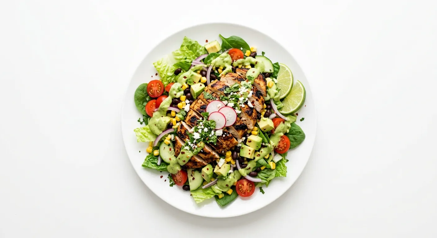 Mexican Grilled Chicken Salad with Avocado Dressing