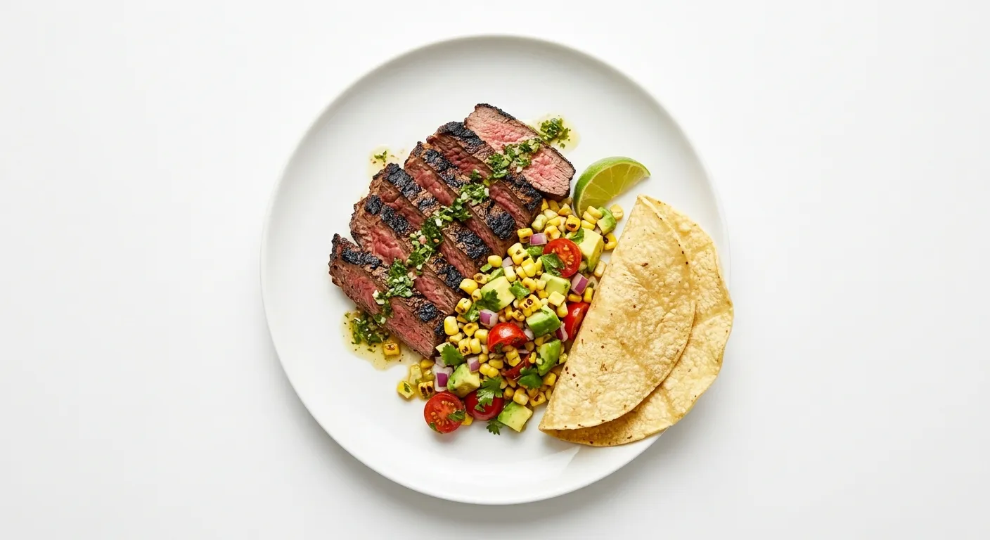 Mexican Grilled Steak with Avocado and Corn Salsa
